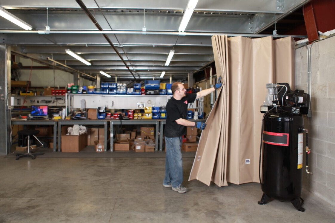 goffs-sound-curtain-wall-industrial-noise-control-retracting-air-compressor