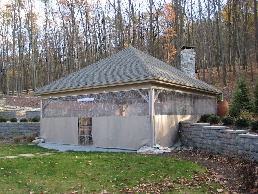 Outdoor Vinyl Curtain Wall System by Goff's Enterprises